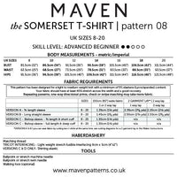 Maven Patterns The Somerset Tee Shirt Paper Sewing Pattern